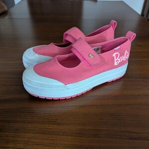 Keds x Barbie Lug Mary Jane Sneakers Canvas Hot Pink Size 9 Pre Owned